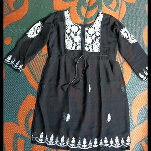 Black Kurti Netted