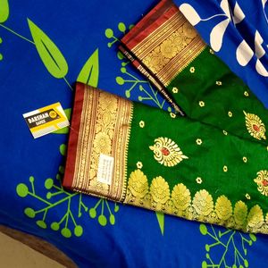 Green Colour Silk Saree_festival Wear