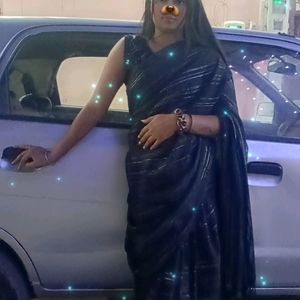 Black Saree With Blouse Kapda