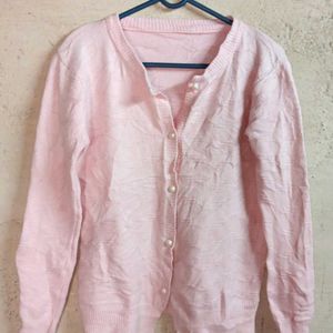 Ladies Winter Fashion Cardigan Sweater Pink