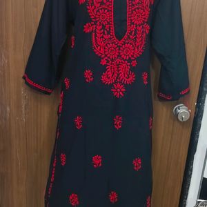 Black N Red 🍒 Lacknavi Handwork Kurti