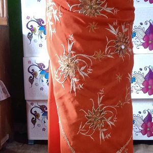 Embroidered With Stone Work Saree