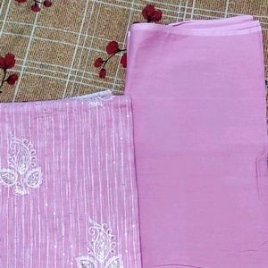 New Fine Pure Cotton Pink Suit Fabric