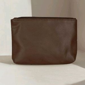 Leather Hand Pouch In Brown Colour