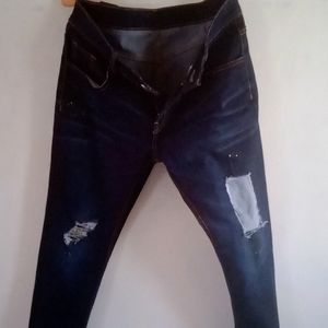 Excellent Navy Blue Torn Jeans