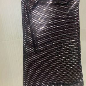 Forever 21 Black & Champagne Embellished Mini Dres