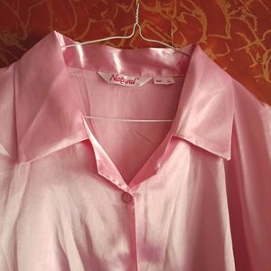 Pink Satin Night Dress