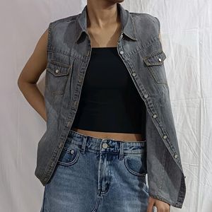 Grey Washed Denim Jacket