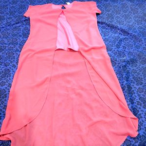 Pink High Low Kurti