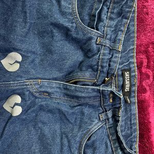 Sassfras Blue Heart Denim Jeans