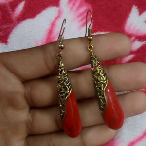 Red And Golden colour earings