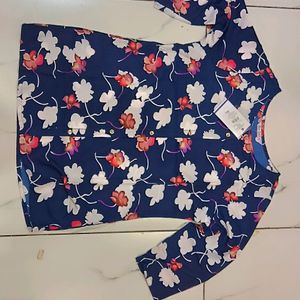 Trendy Top blue flower printed