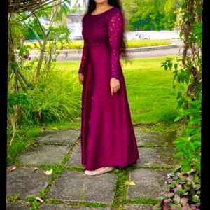 Beautiful Purple Art Silk Gown