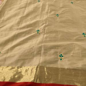 embroider With Peacock Border Saree