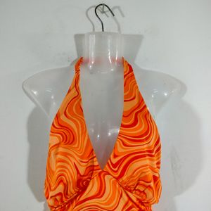 Orange Printed Dresses (Women's)