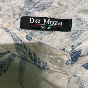 De Moza Floral Mandarin Collar Top