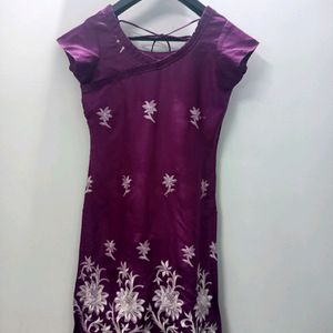 Daily Wear Kurta For Women (Purple)(Stitched)