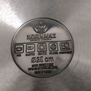 KORKMAZ MEGA LINE STAINLESS WIDE POT WITH LID