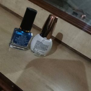 Glimmer Nail Polish Combo Blue and White Colours