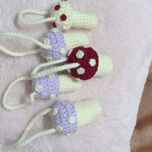 Crochet Mushroom Keychains