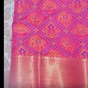 best quality heavy silk patola saree with blouse 34 and it's alterlable till 38