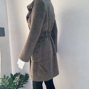 Fluffy Brown Wrap Coat