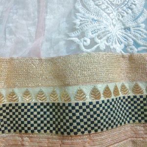 Beautiful  Lehenga Ful Embroidery Work..cream Color...