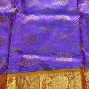 Purple And Gold Pure Kanchipuram Silk Saree