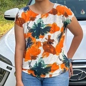 Orange And Beige Party Top