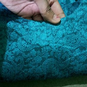 Sea Green Banarasi Silk Woven Design Kurti Pantset