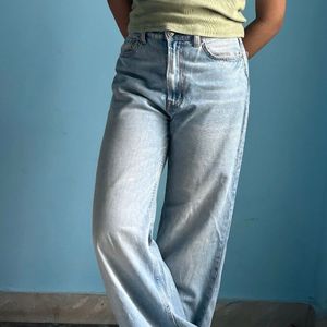 Ice Blue Wide Leg Jeans