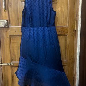 Blue flared midi dress