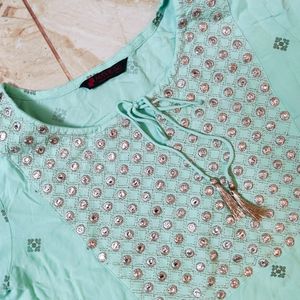 Sea Green A-line Kurti