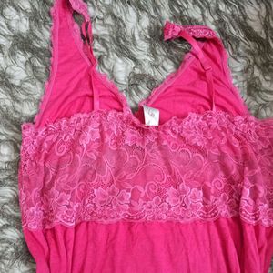 Pink Lace Detail Dress