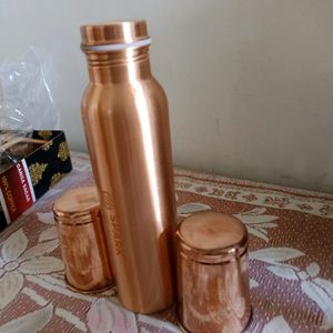 💯🆕Ganga Sagar Copper Bottle And Glass Set