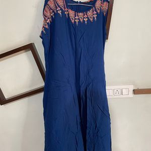 Blue One Shoulder Kurti