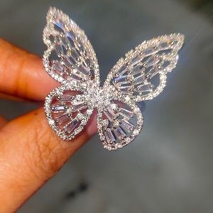 Elite Silver Chunky Butterfly Ring