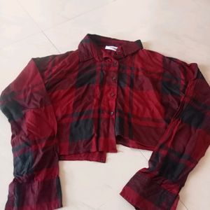 Checkered Spread Collar Shirt For Women Or Girls