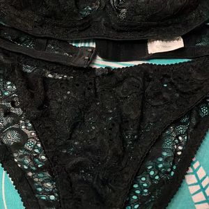 Black Net Bra & Panty Set