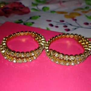 Golden Charm Crystal Bracelets (2 Pieces)