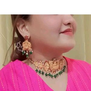 Ethnic South Indian Style Green Choker Set