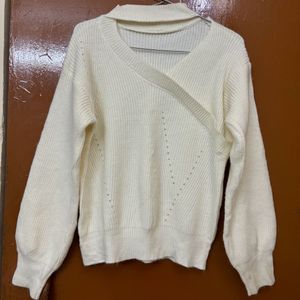 Korean Neck Cut Soft Woollen Knit Pullover