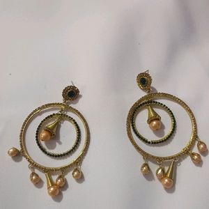 Golden And Green Earings