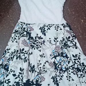 white and black mix dress