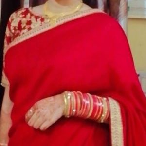 Splendid Dark Red Saree Pre Draped