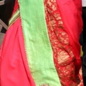 Red Saree Green Border