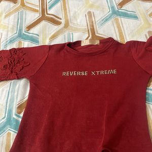 Stylish Red Tshirt For Girls