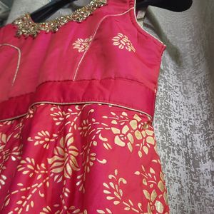 Dark Pink Ethnic gown for girls!