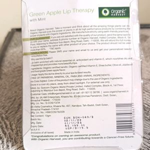 Organic Harvest Green Apple Lip Balm