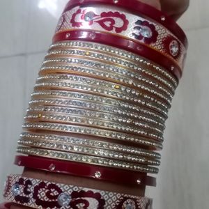 New Bridal Bangles With Pair Of Stone Bangle